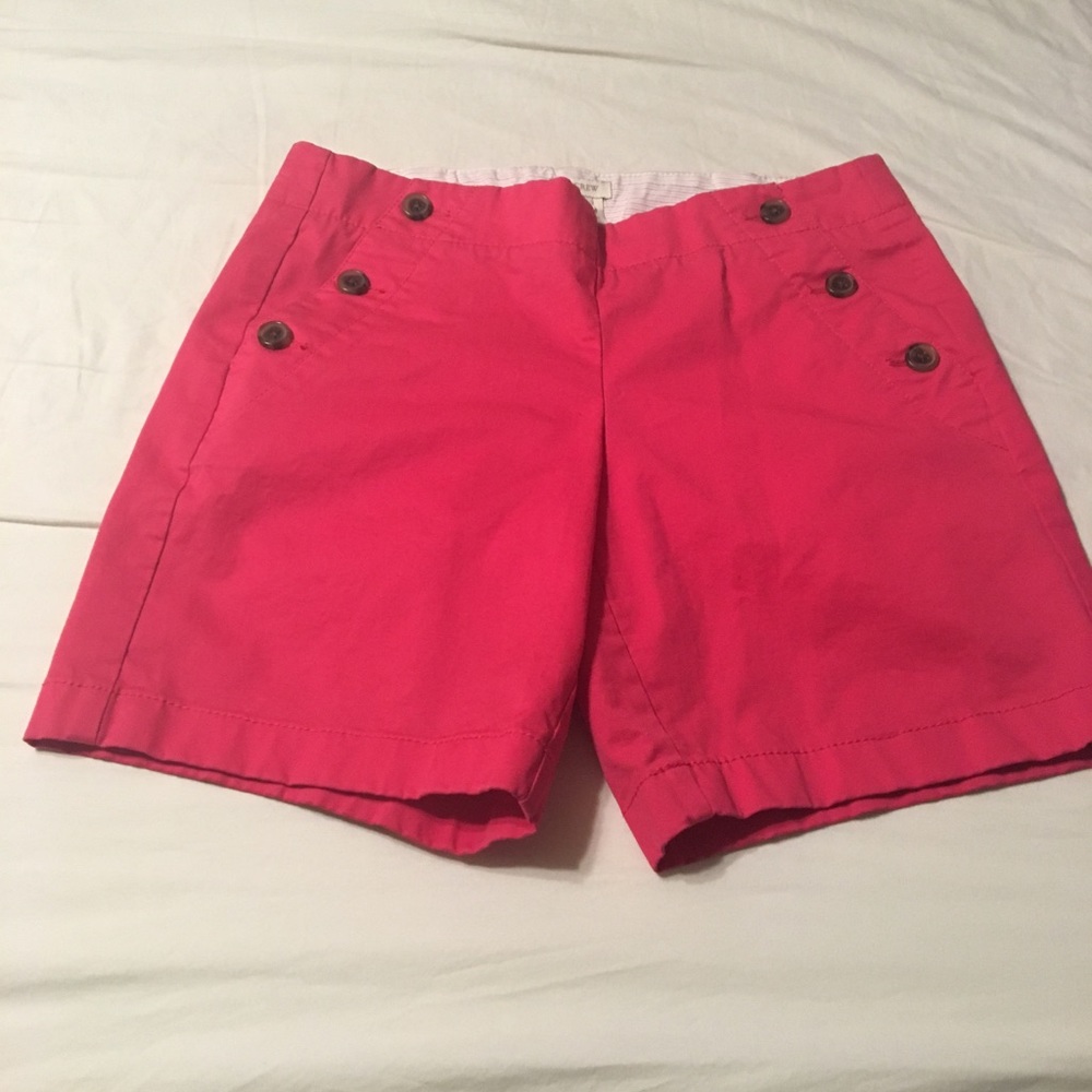 Pink J. Crew buttoned shorts, size 2